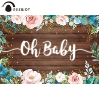 allenjoy oh baby shower background wood flowers gold dots rustic birthday party newborn leaves banner decor photozone backdrop