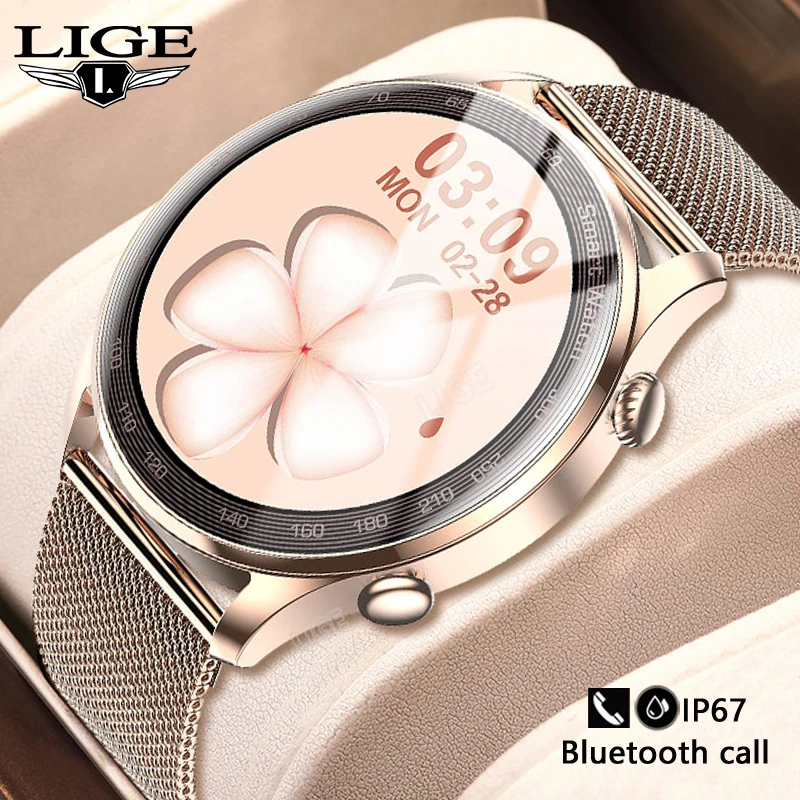

LIGE New Women Smart Watch Men Bluetooth Call Sports Watch Custom Dial Waterproof Heart Rate Ladies Smartwatch For Android IOS