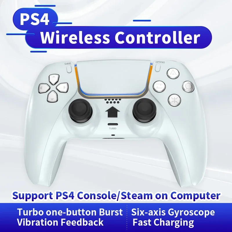 Беспроводной контроллер для Sony PS4 с тачпадом и моделью от PS5 Turbo одной кнопкой