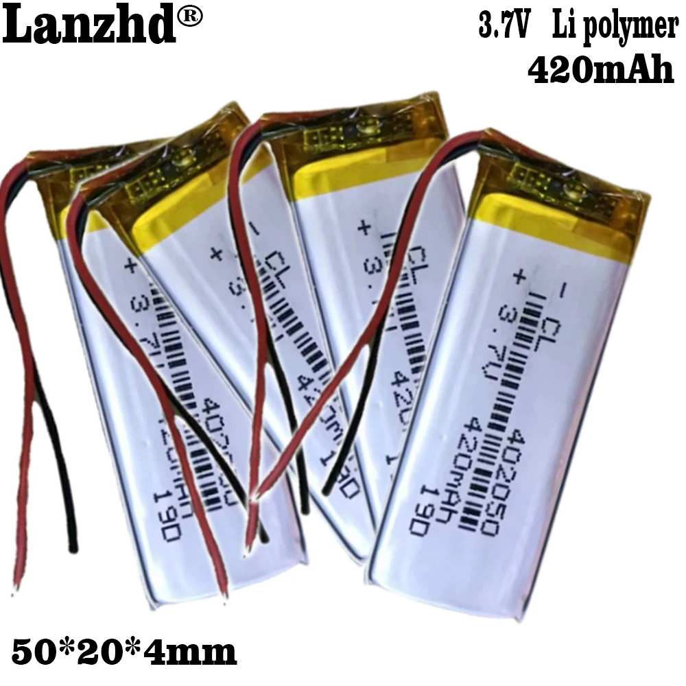 

1-12pcs 402050 3.7V 420mAh Li-Polymer Li-ion Battery for Teclast MP3 X19 X19+ headset DVR MP4 small toys 381949 042050