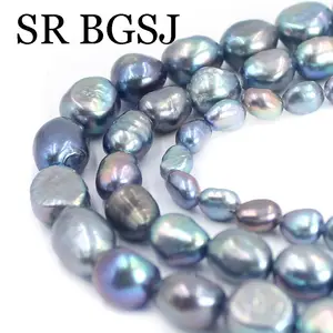 Бесплатная доставка 5-6 мм 7-8 мм 9-10 мм 10-11 мм черный картофель барокко Бусы из натурального пресноводного жемчуга прядь 14 дюймов