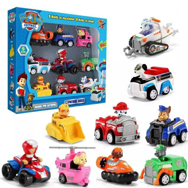 

9pcs Paw Patrol Toys Set Mission Cruiser Dog Patrulla Canina Vehicle Car Anime Action Toy Christmas Birthday Gifts Toy for Kids