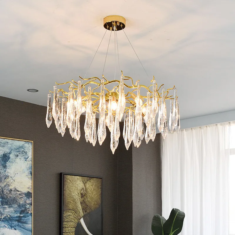 

Nordic E14 Led Crystal Chandelier For Living Room Villa Dining Room Pendant Lamp Romantic Creative Loft Home Decor Hanging Light