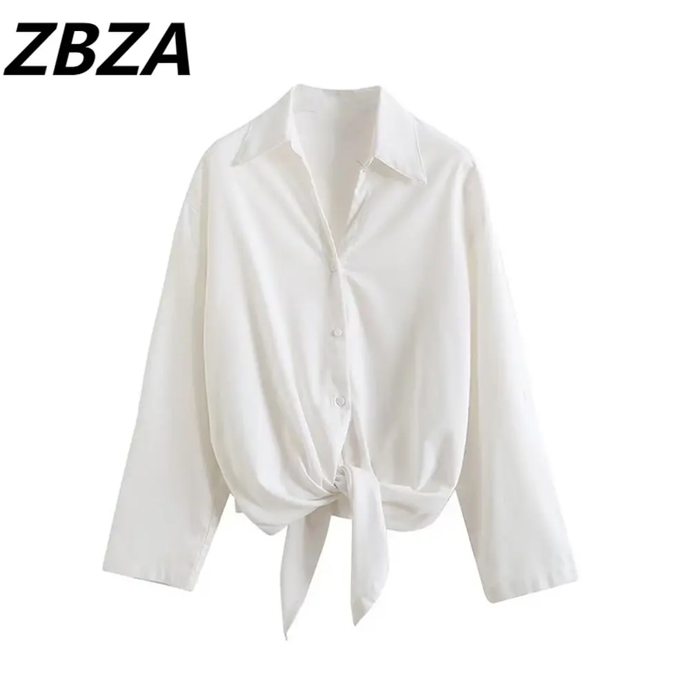 

Женская льняная блузка с длинным рукавом, винтажная Повседневная однотонная блузка с декоративным передом, 2023