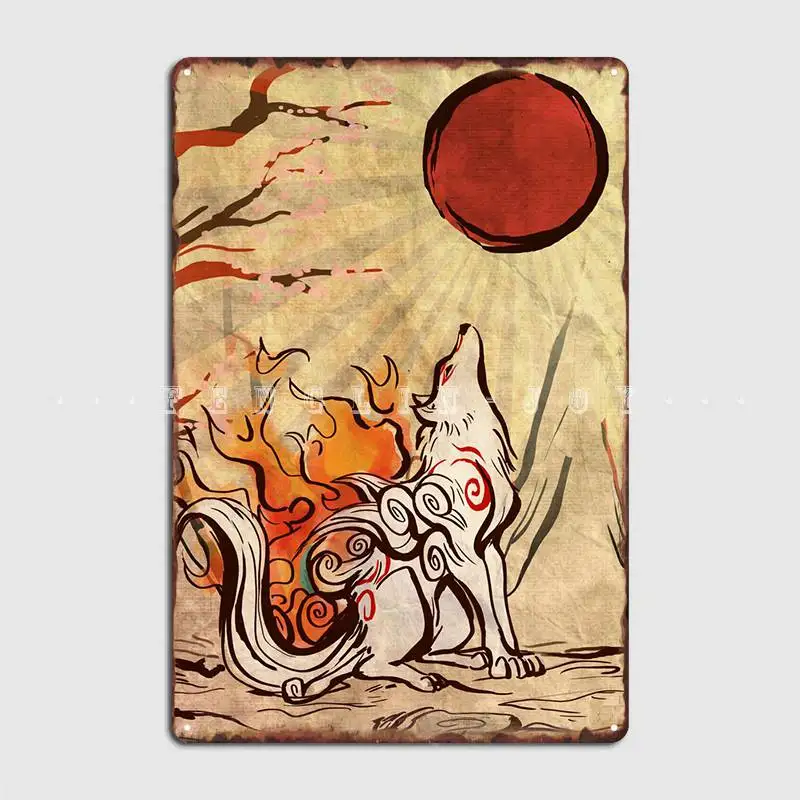 

Металлический плакат с изображением огненного волка, дизайнерское украшение для гаража, клуба, бара, кинотеатра, гостиной, жестяные плакаты...