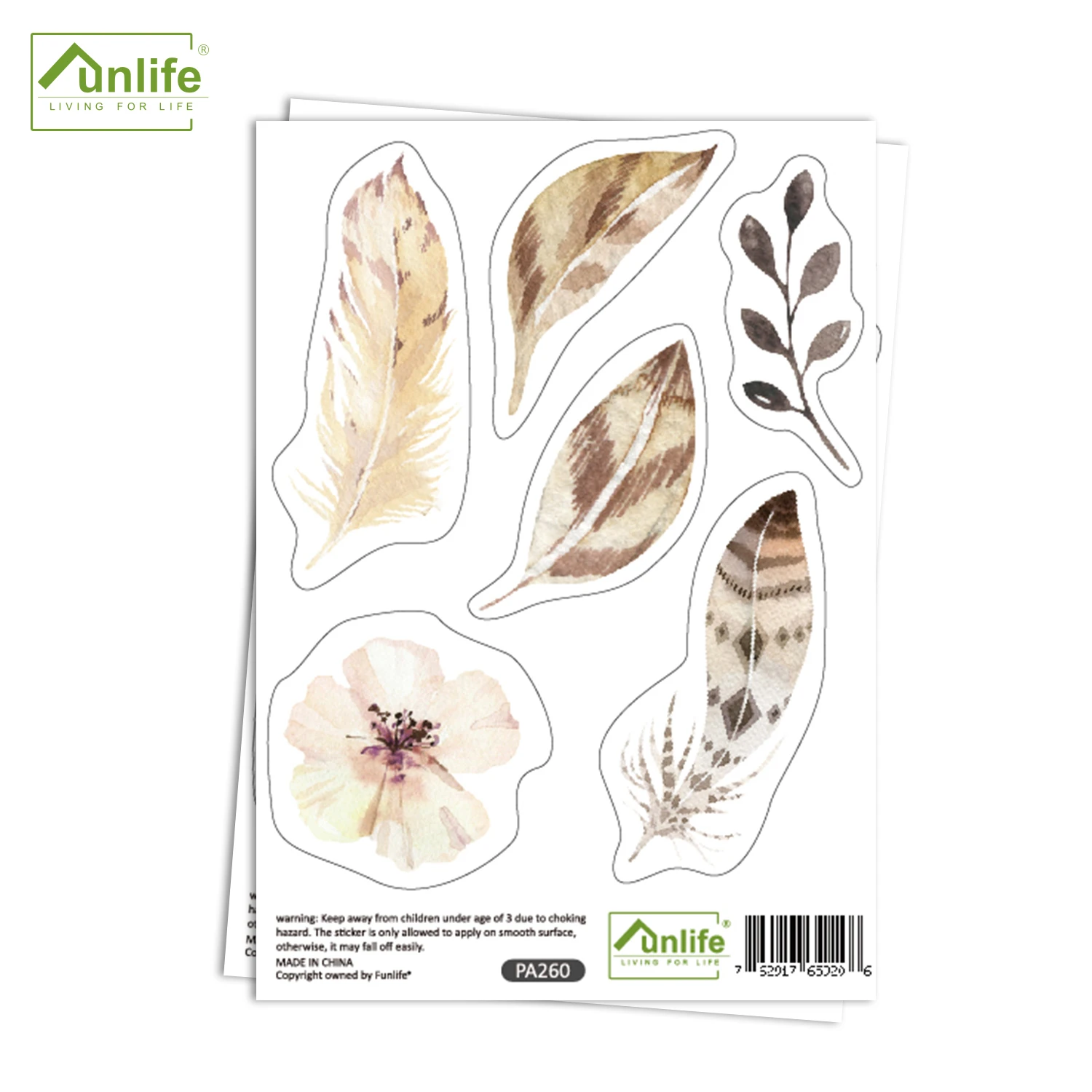 Настенные Стикеры с мультяшными акварельными перьями в стиле бохо для детской