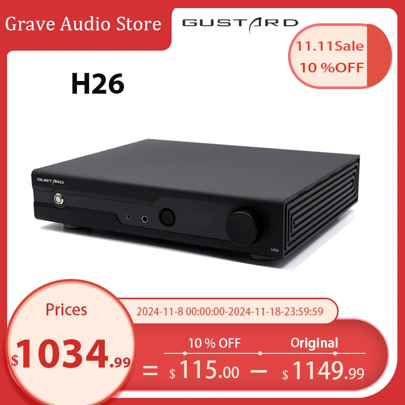 Gustard H26 Усилитель для наушников Аудио предусилитель Полностью балансный