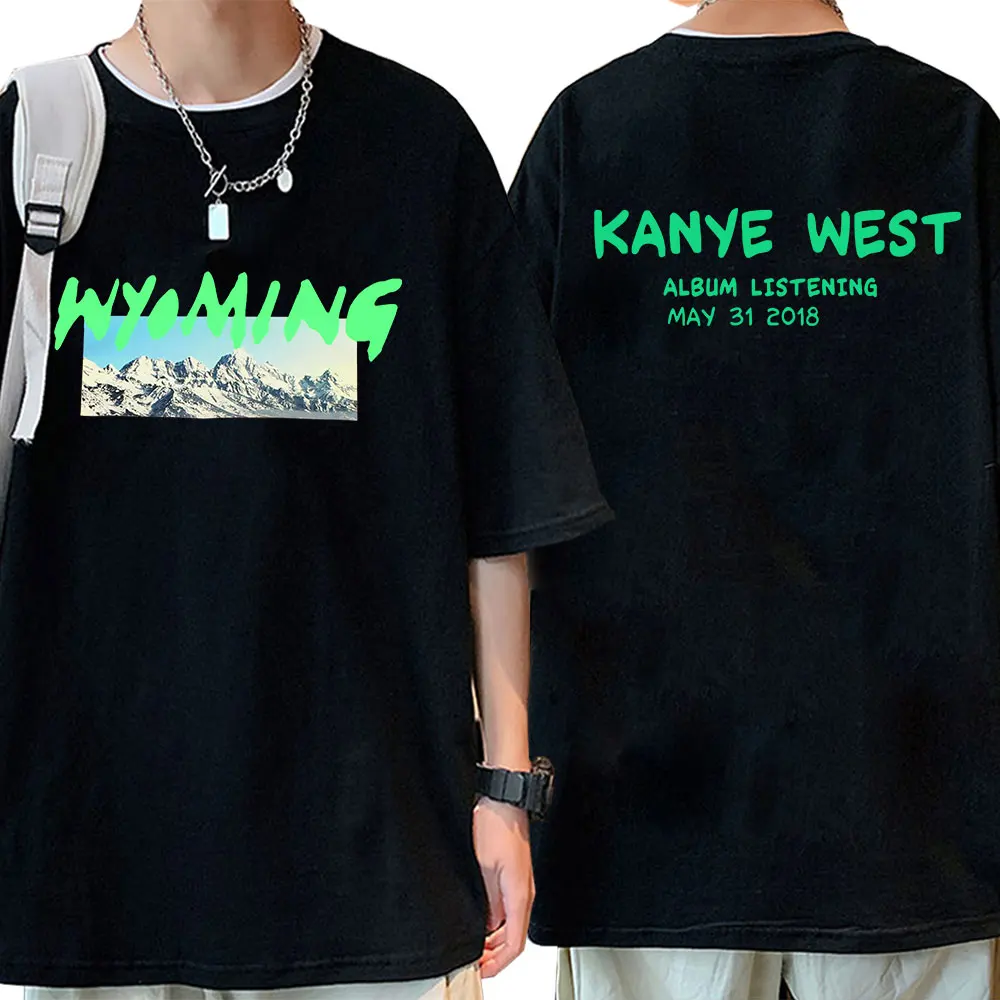 Двусторонняя Футболка Kanye West Ye Wyoming мужская повседневная футболка уличная одежда