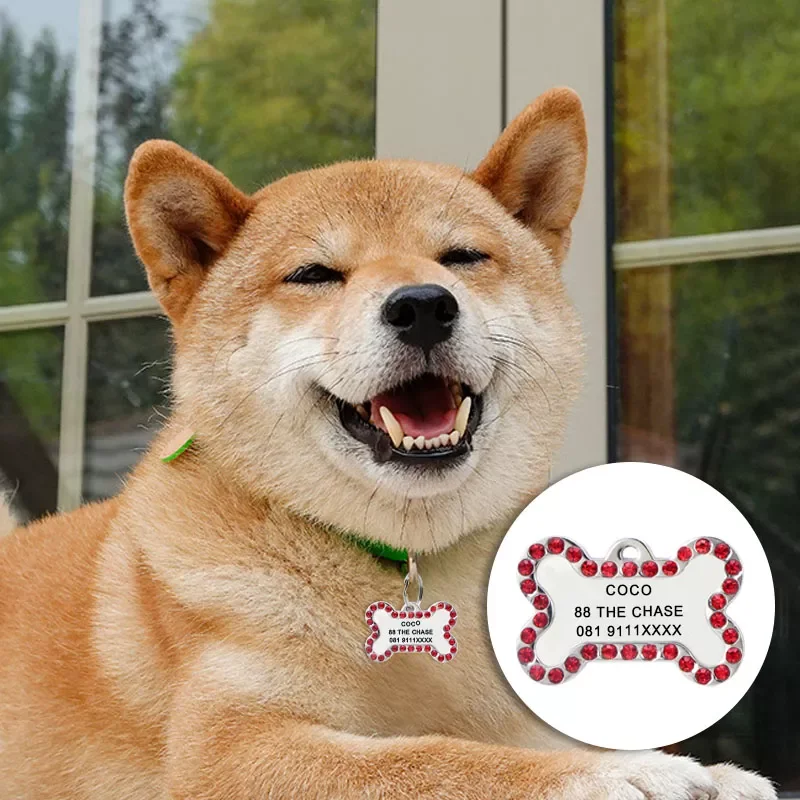 

2022JMT Personalized Pet ID Tags Engraved Pet Name Number Address Cat Dog Collar Pet Pendant Puppy Cat Necklace Charm Collar Acc