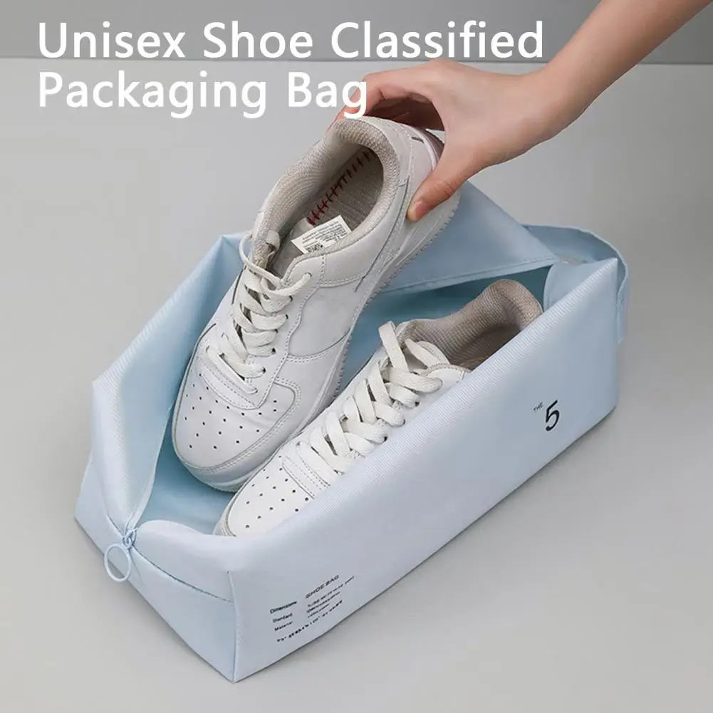 

Shoes Storage Bag Waterproof Dustproof Zipper Design Shoes Pouch with Handle Unisex Shoe Classified Packaging Bag Travel Supplie