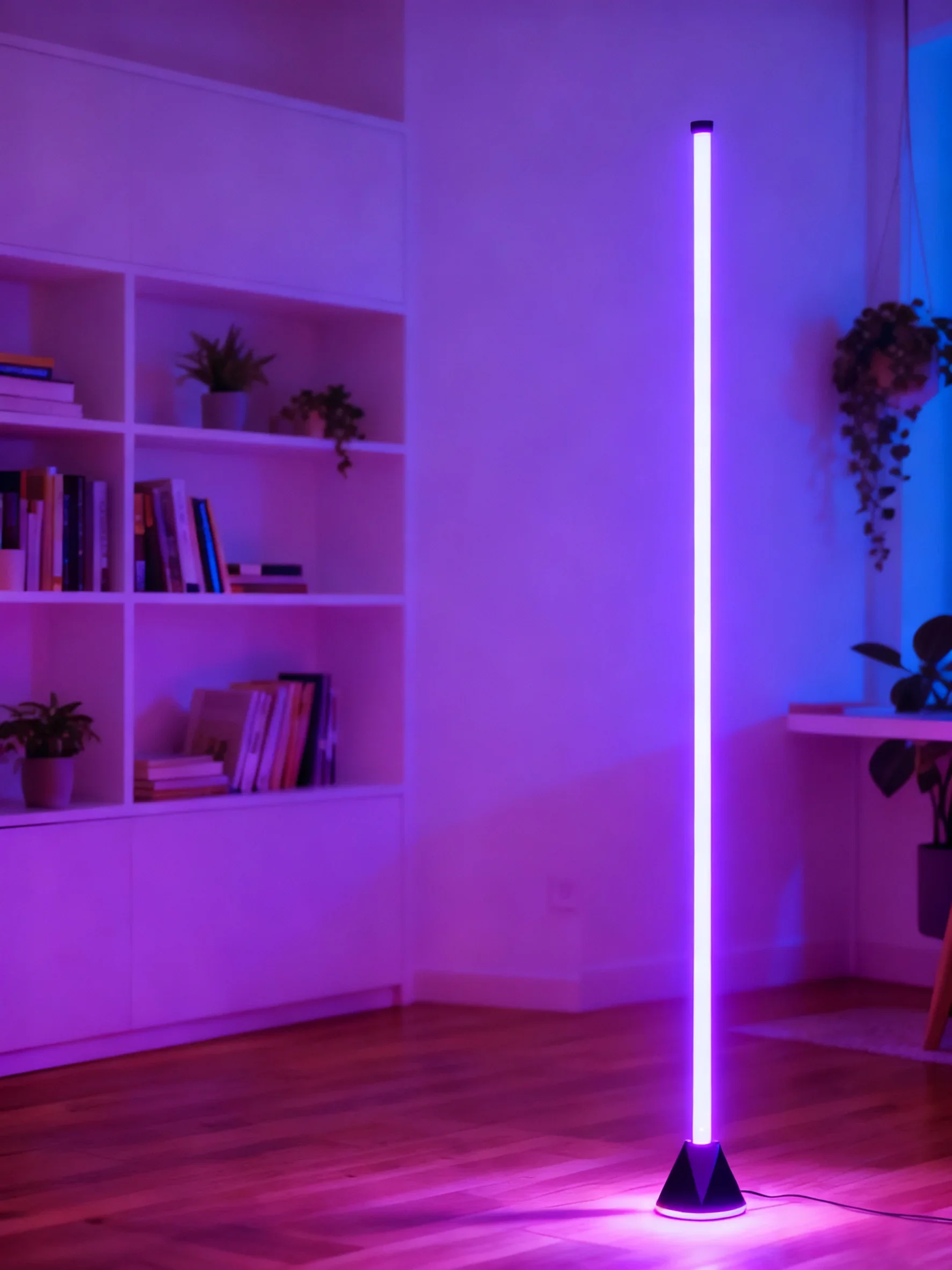 Фото Умный RGB LED торшер TechHPSmart 160 см, яркий напольный светильник для гостиной с управлением через приложение и пультом ДУ, современный торшер с музыкой №4