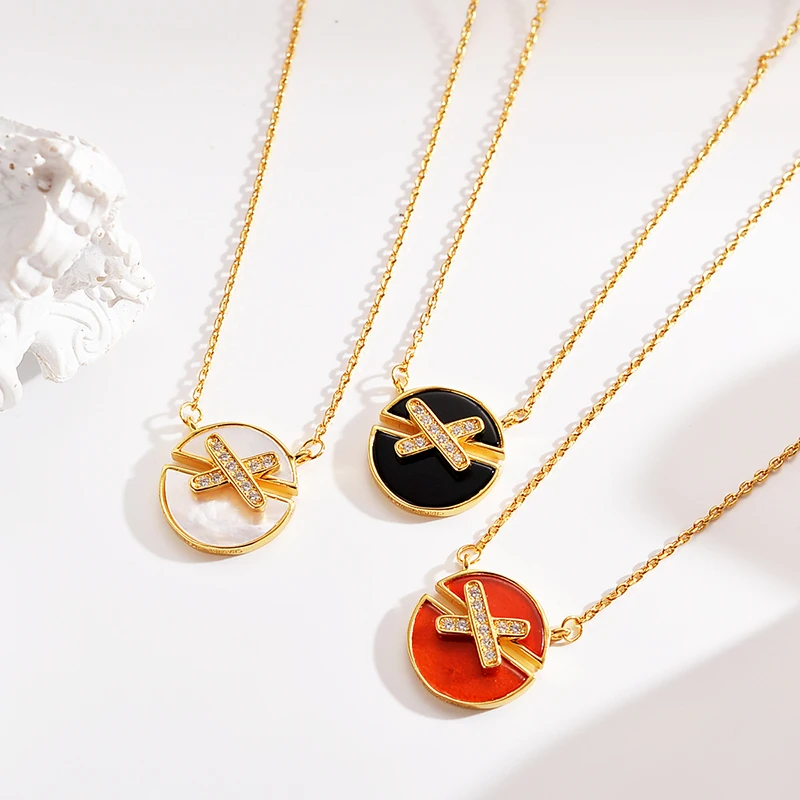 925 серебро классика X Форма Подвески из чистого камня белый корпус крест Bijoux
