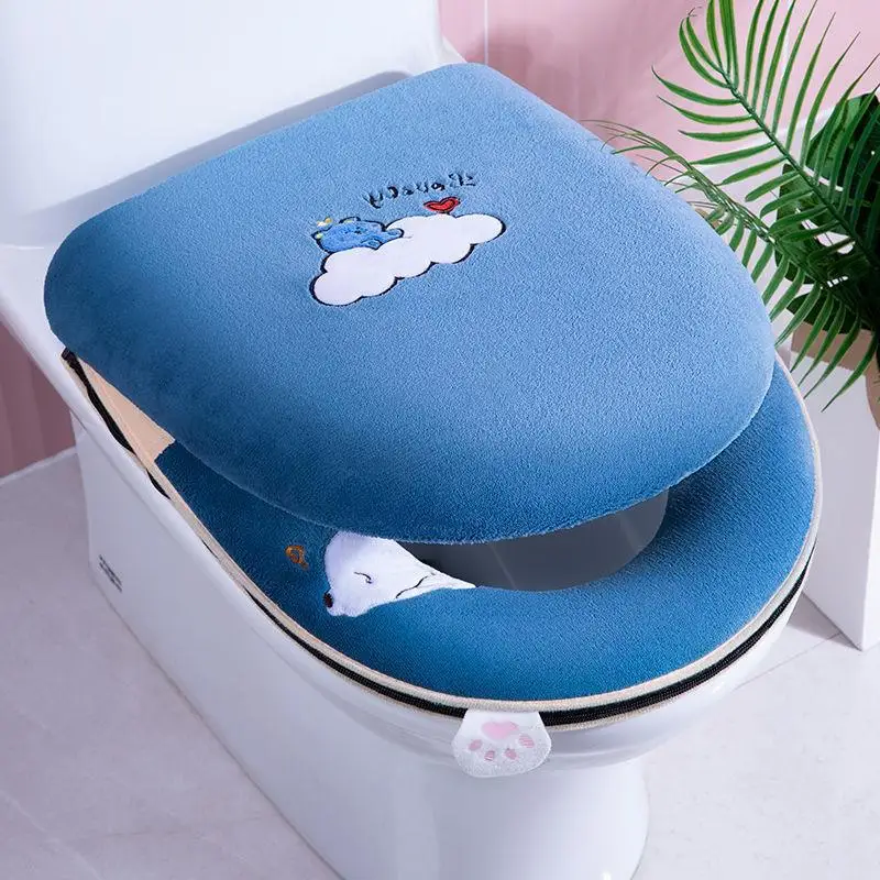 

Universal Toilet Seat Cushion Cover, Waterproof, Extra Thick, Band Handle, Zipper, Four Seasons, Summer, Winter