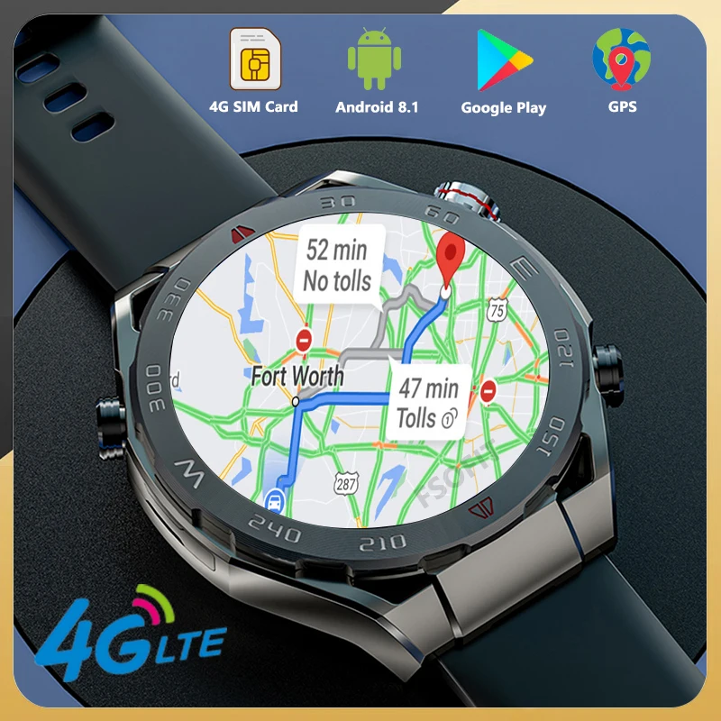 Смарт-часы 4G LTE GPS Wifi SIM-карта телефон 5 Мп камера IP67 пульсометр Google Play
