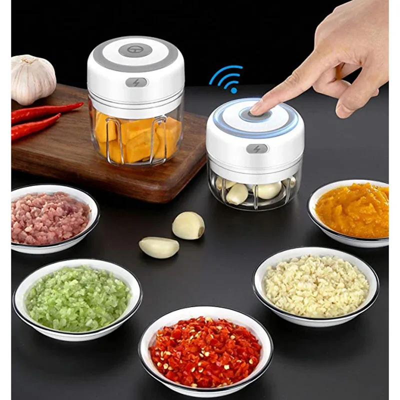 100250ml electric garlic masher usb charging mini chopper vegetable chili meat ginger masher machine blenders kitchen gadgets free global shipping