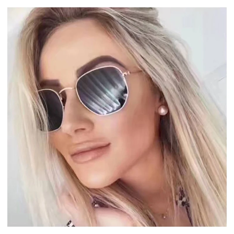 

2022 Men Sunglases Hexagon Sun Glasses NEW Women Metal Frame Fishing Glasses Gold tea Eyewear Lentes De Sol Hombre Okulary UV400