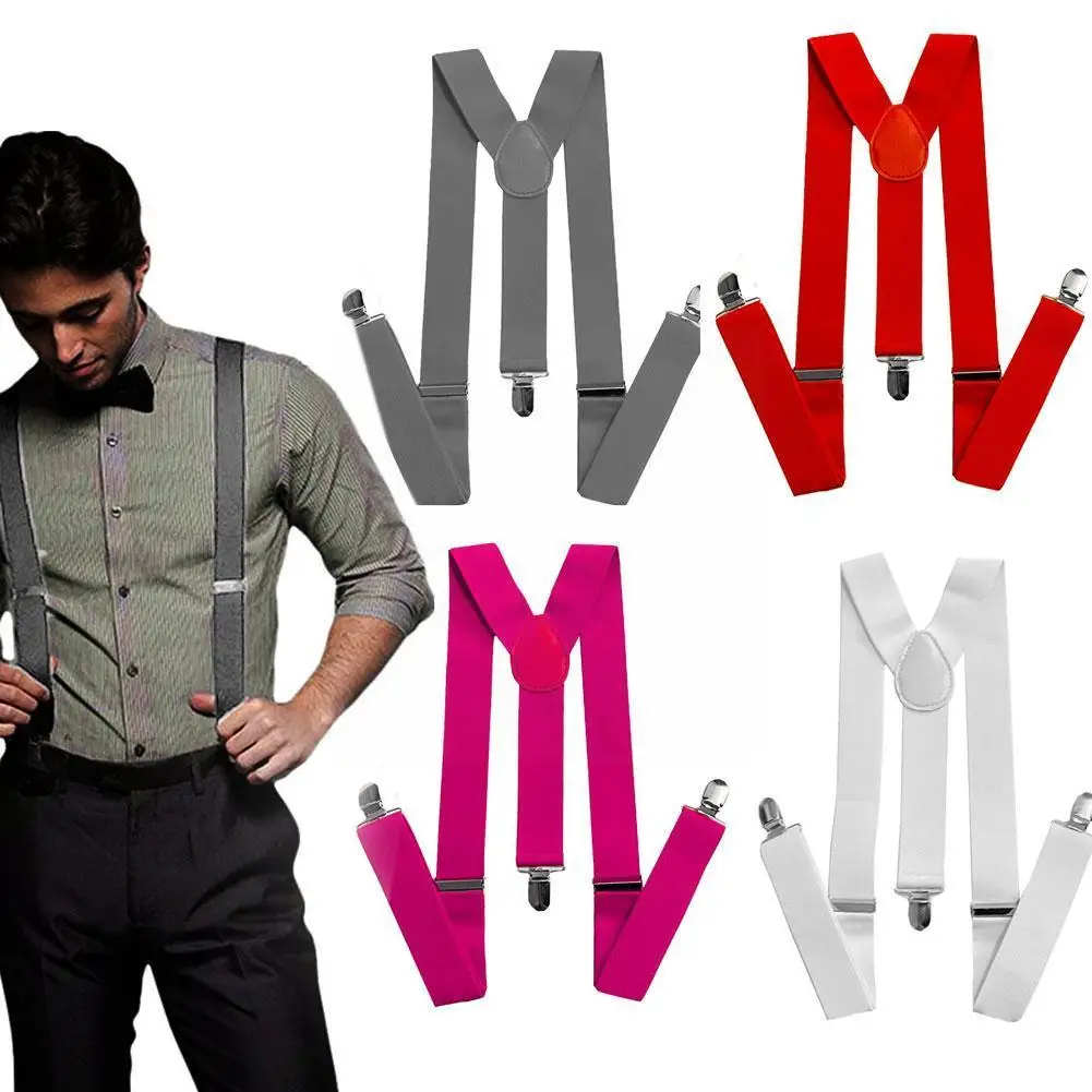 

Solid Color Unisex Suspenders For Men Trousers Adjustable Elastic X Women Suspender Pants Hooks Braces Multi Olive Stretch N8C7