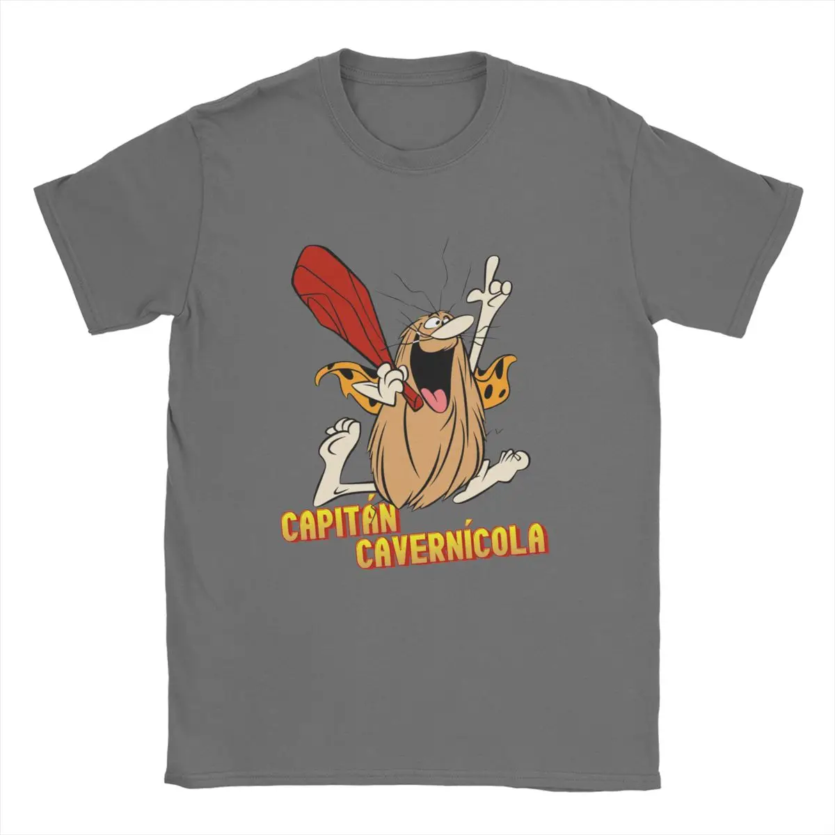 

Captain Caveman Cavey T Shirt Men Cotton Funny T-Shirts Crewneck Cartoon Tees Short Sleeve Clothes Classic