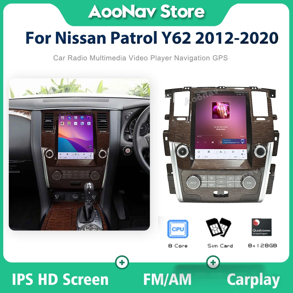 

Car GPS Navigation For Nissan Patrol Y62 2012-2020 2021 New Qualcomm Stereo Multimedia Radio Player Wireless Carplay Receiver