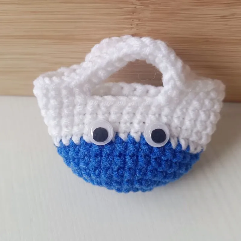 Разноцветные глаза вязаная крючком мини-сумка подвеска шерстяные брелоки для