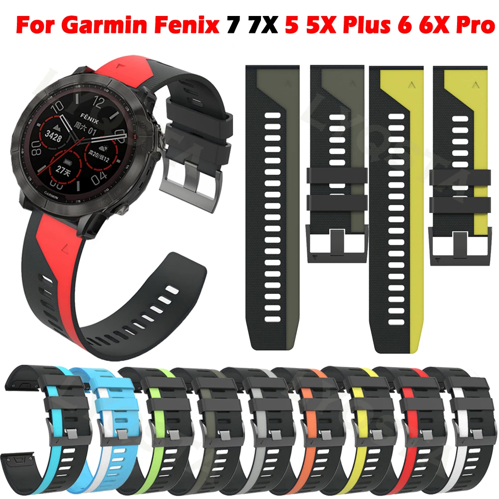 

Ремешок силиконовый для наручных часов Garmin Fenix 7 7X 6 6X Pro 5X 5 Plus 3 3HR 945 935
