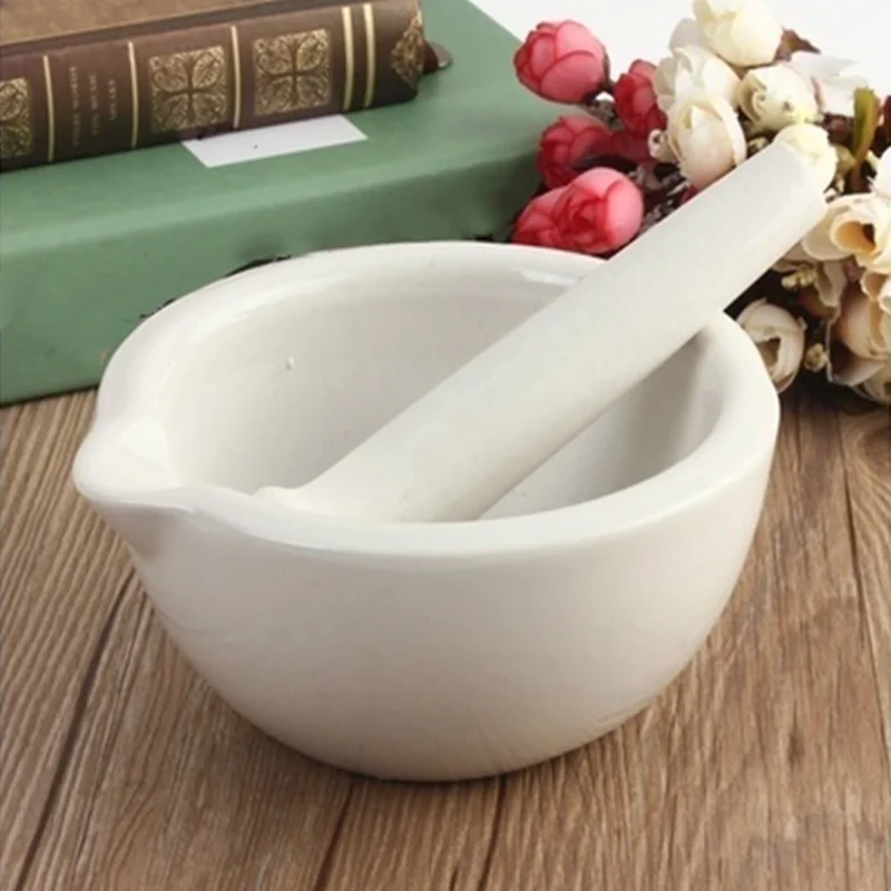 60mm Chinese Style Ceramics Spice Mill Grinder Set Bowls Handheld Seasoning Garlic Kitchen Mortar and Pestle Tools |