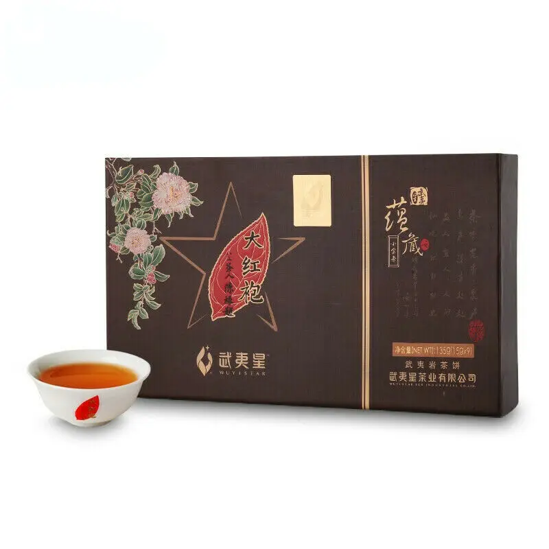 

Wuyi Star Dahongpao Tea Cake Da Hong Pao Stick Oolong Tea 135g Gift Pack Box