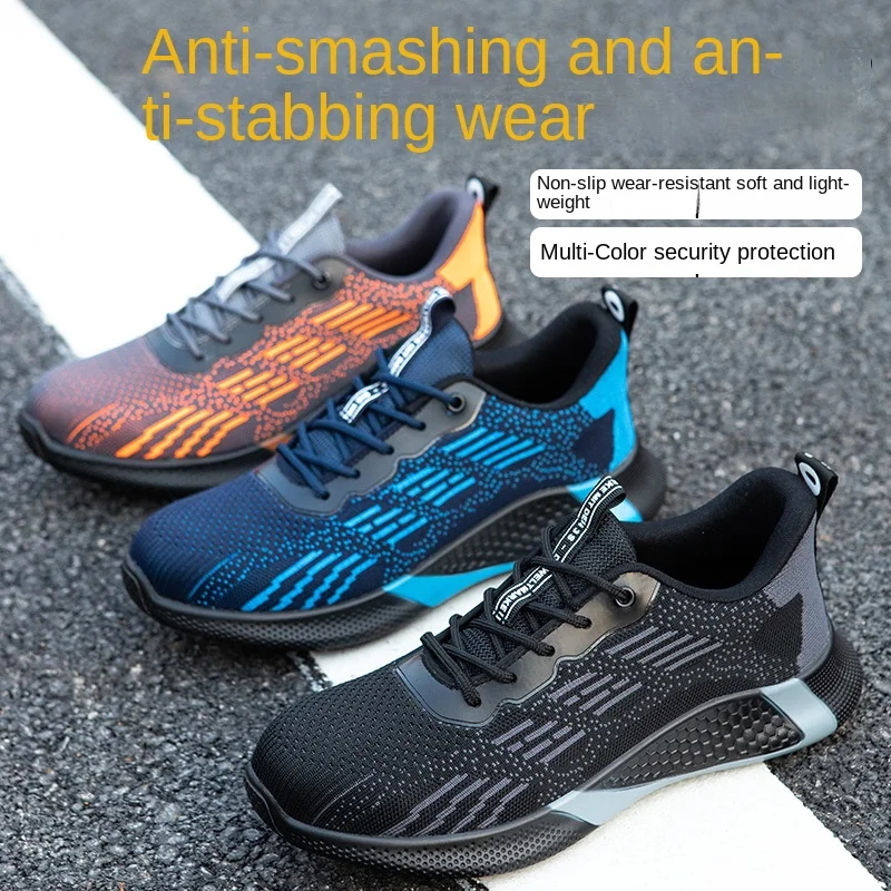 

Lightweight Safety Shoes Men Work Safety Boots Anti-smash Anti-stab Work Sneakers Breathable Steel Toe Shoes for Man Industrial