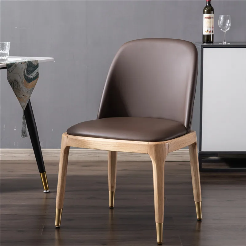 

Bedroom Luxury Dinning Chair Dinner Modern Leather Classic Wooden Chair Individual Elegant Silla Moderna Cafe Furniture