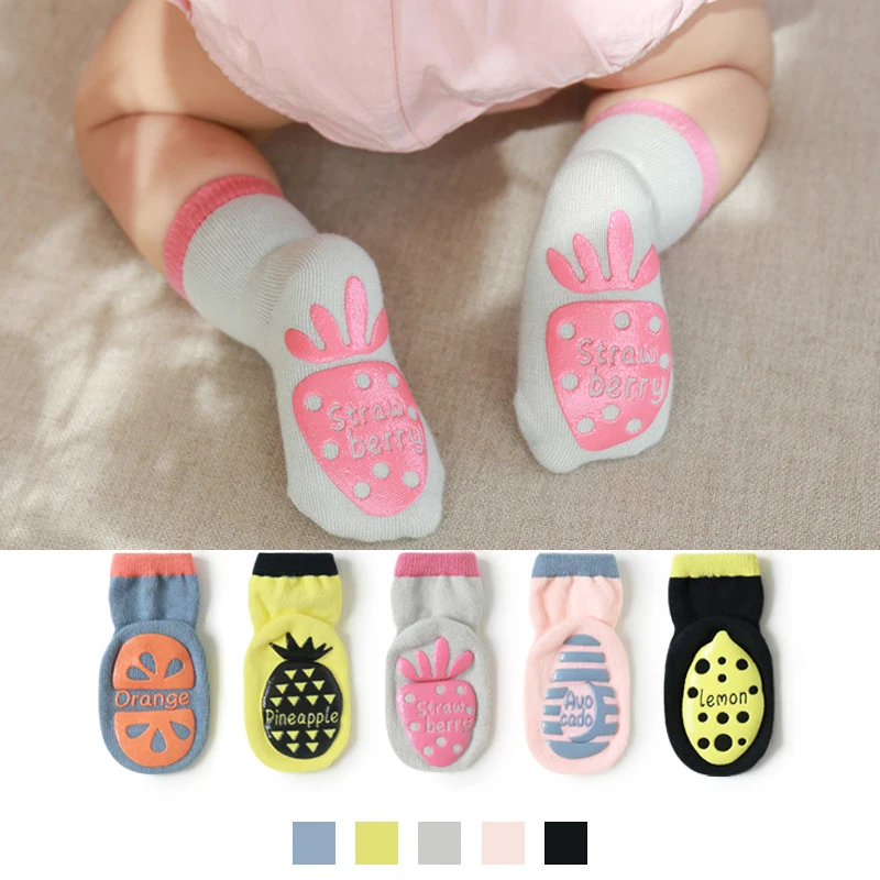 

Носки детские Нескользящие с мультяшными фруктами