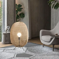 nordic style rattan floor lamp modern designer art luminaires for living room bedroom sofa side tea room hotel led corner lights