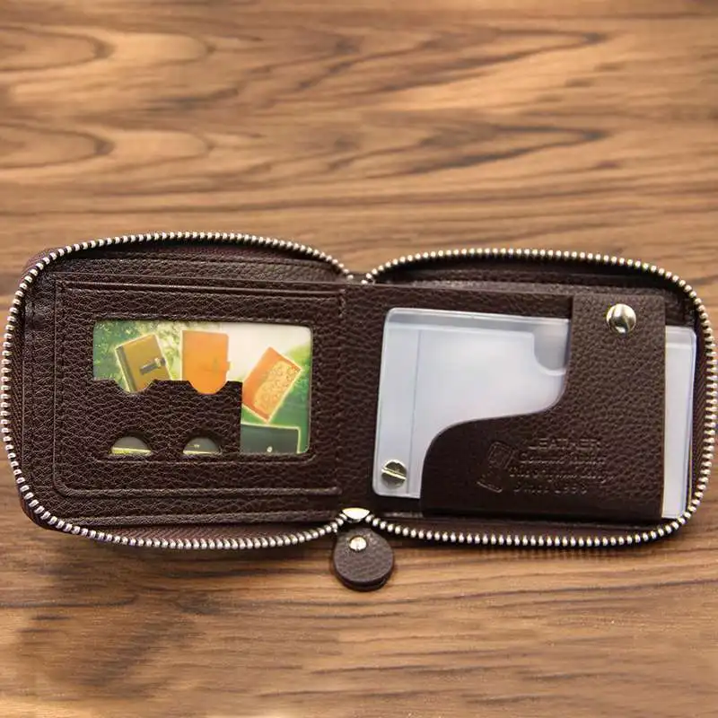 Мужской кожаный кошелек натуральный винтажные короткие мужские кошельки на