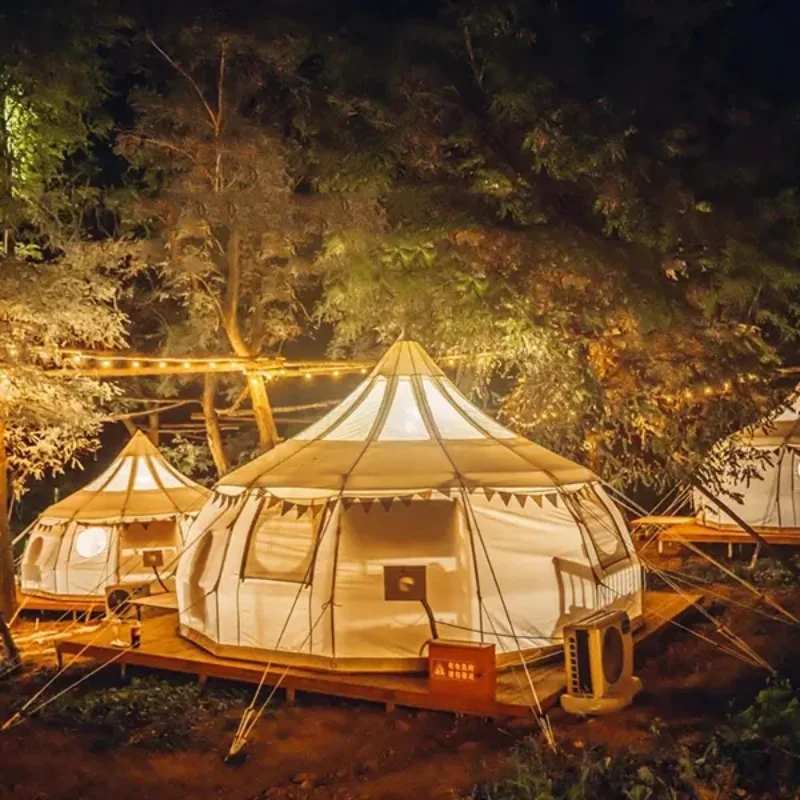 

Glamping tent factory luxury camping tent house for custom size glamping cotton canvas stargazing yurt bell tent