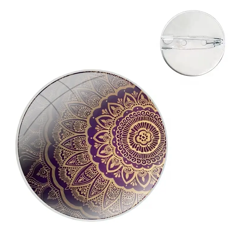 Шпилька значок дневной индийский узор мандала