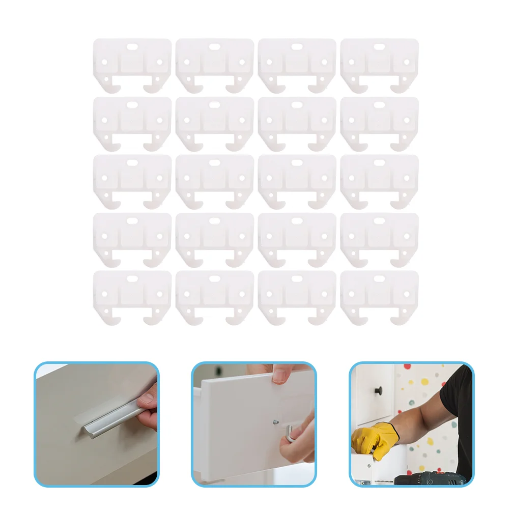 

20 Pcs White Drawer Track Slide Dresser Systems Drawers Furniture Slider Guide Plastic Latches Rail Parts