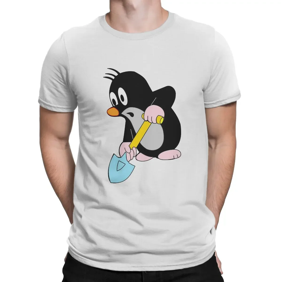 Мужская футболка с рисунком Кротов Krtek винтажная графическая круглым вырезом