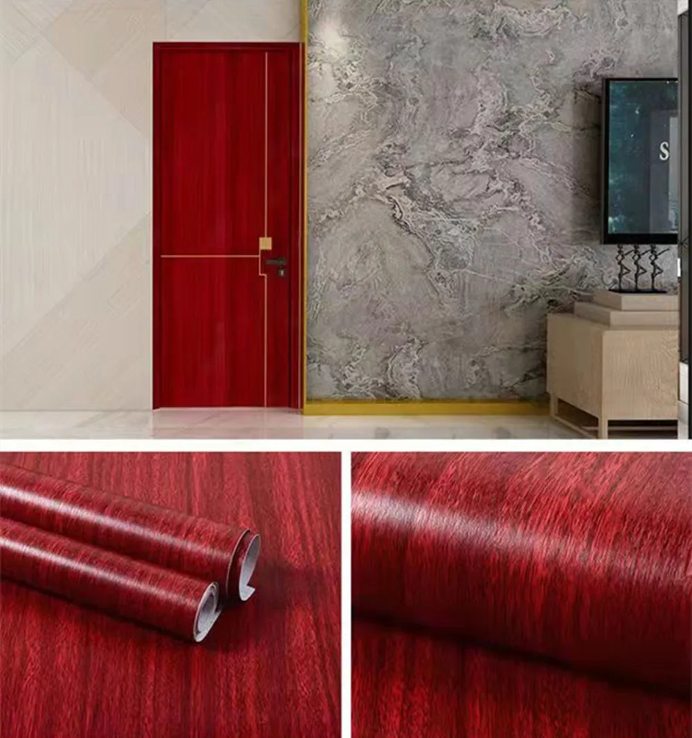 

Vintage Wood PVC Self-adhesive Wallpapers For Home Decor Table Desktop Countertop Renew Sticker Waterproof Kitchen Wall Decal