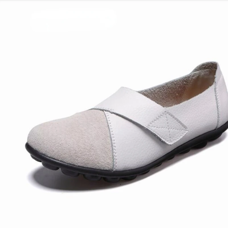 Shoes for Women 2023 Plus Size Ladies Flats Soft Genuine Leather  Boat Hook Loop Mocasines De Mujer Chaussure Femme