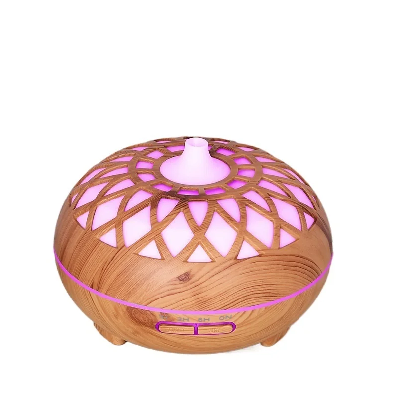 

Essential oil Diffuser Ultrasonic Air Humidifier Color LED Lamp 500ML Wood Grain Carved Electric Aromatherapy Diffusor for Home