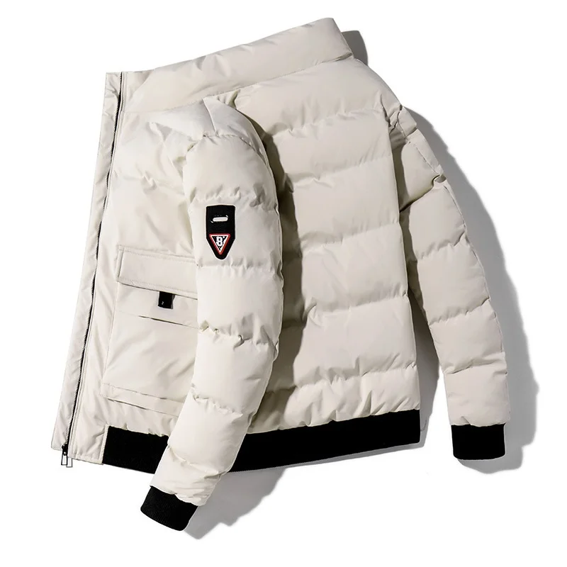 Oversize Ribbed Hem Three-dimensional Patch Pocket Cotton Jacket 2021 Men's Windproof and Warm Jacket Harajuku Winter Coat