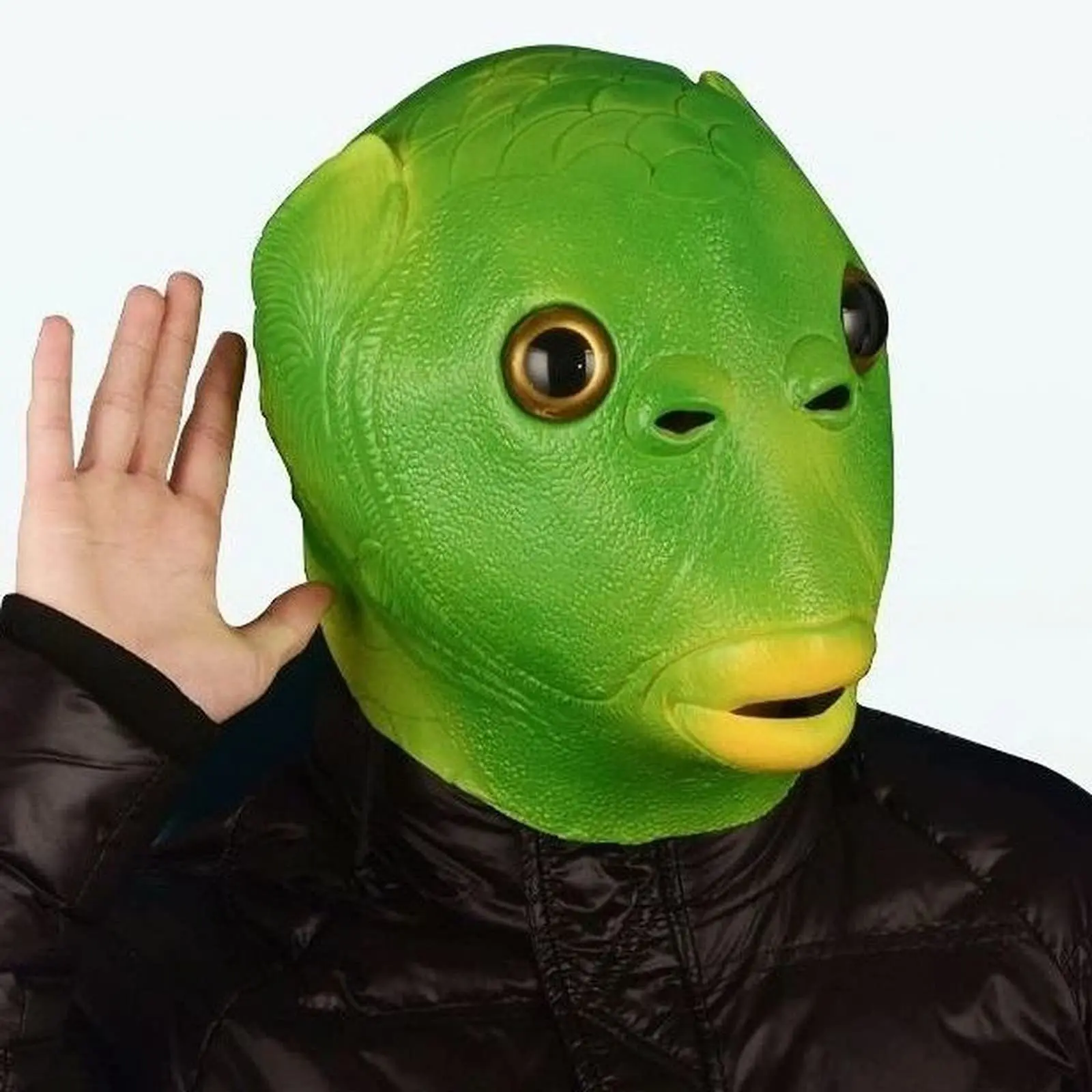 

Funny Cosplay Mask Latex Green Fish Masks Monster Mermaid Halloween Carnival Party Cosplay Masks Adult Role Play Props