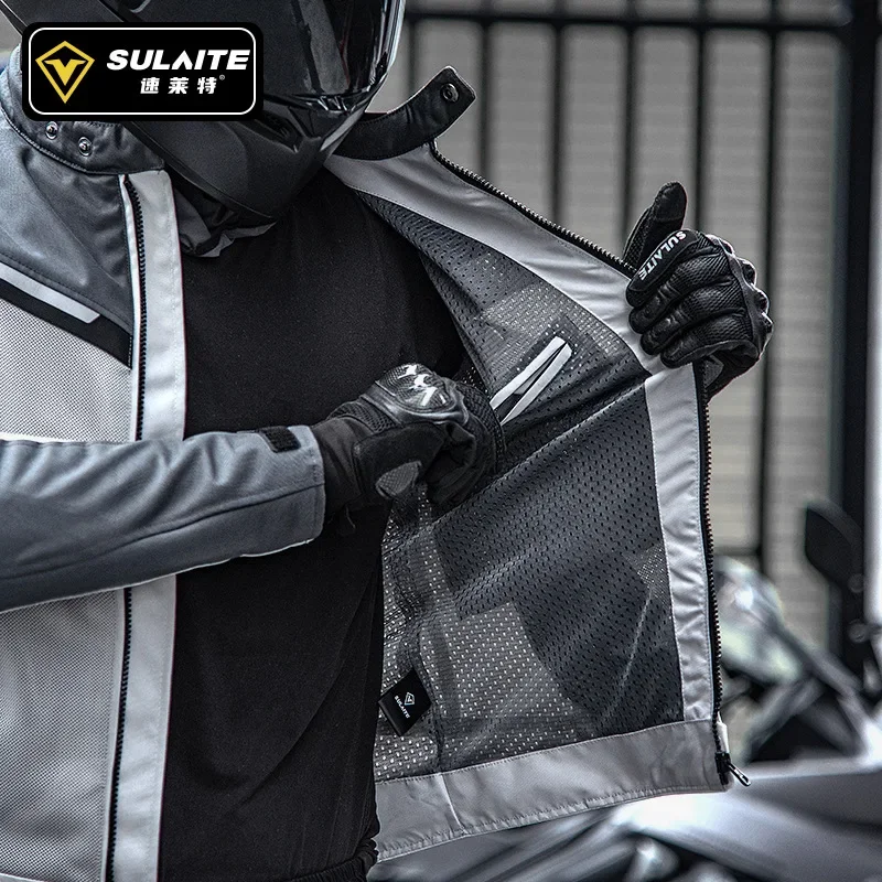 Летняя мотоциклетная куртка SULAITE одежда для езды на мотоцикле В рыцарском стиле