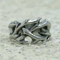 new trend silver plated hollow thorn ring mens and womens hip hop punk party concert jewelry wholesale