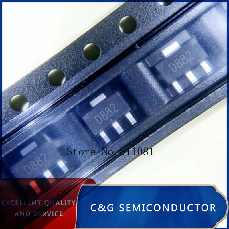 100 шт. 2SD882 D882 SMD транзистор 2 а Транзистор высокого тока SOT-89 | Электронные