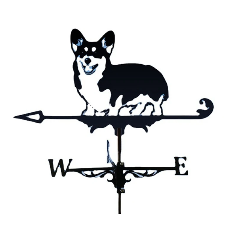 

Corgi Weather Vane Stainless Steel Spray Paint European Style Gardening Metal Craft