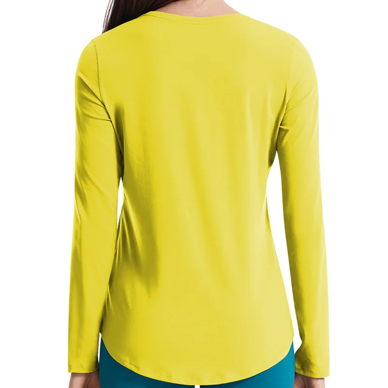 Women's Fitness Long Sleeve Yoga T-Shirt Loose Soft Breathable Sports Tops Female Running Quick Dry Clothing Workout Sportswear