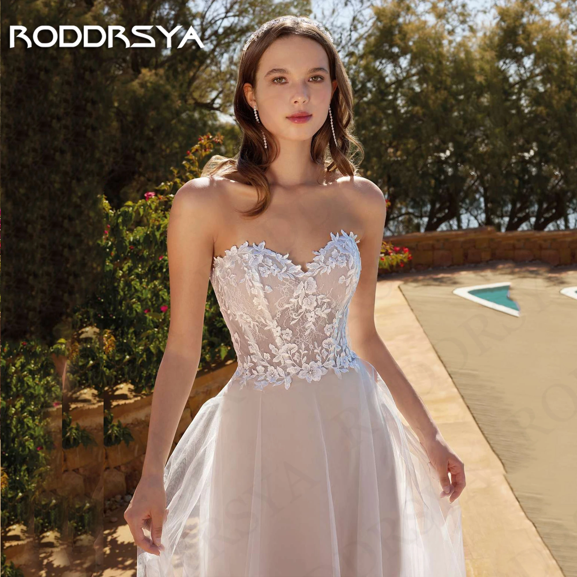 Свадебное платье RODDRSYA кружево сердцевидный вырез