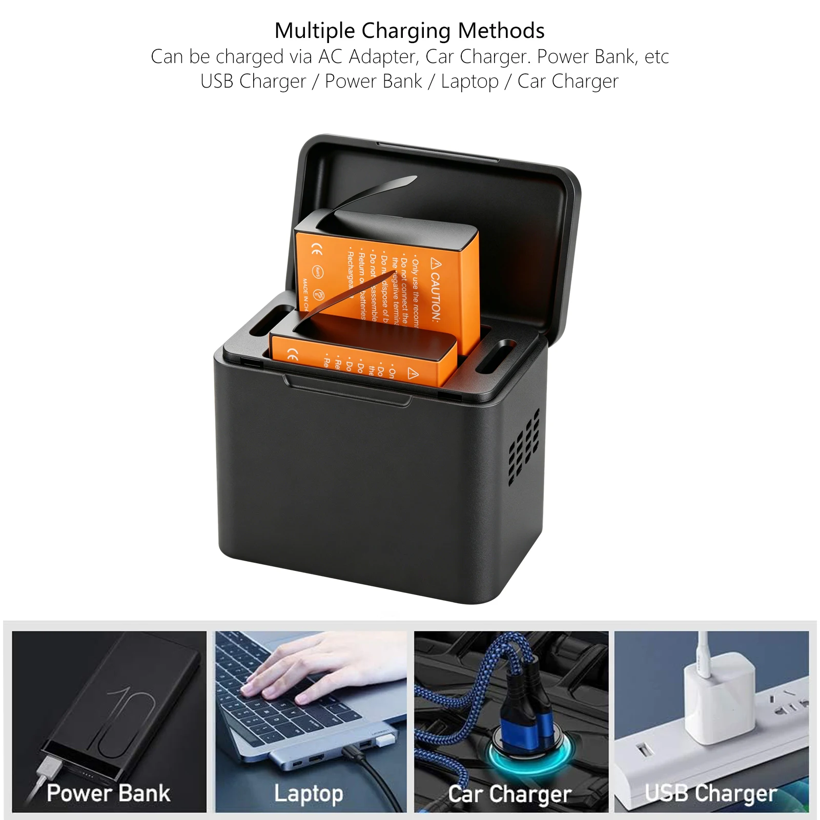 Сменный аккумулятор PG1050 емкостью 1350 мАч + зарядный чехол USB-C для AKASOCampark APEMANDBPOWERNEXGADGETWiMiUSLightdowEKEN (art.: 3920db6002da0) - 3920db6002da0
