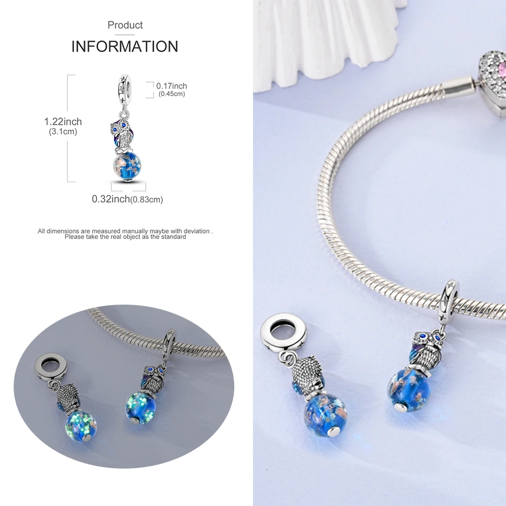 Стерлингового Серебра 925 ночная сова ледяной человек и красочная любовь