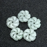 natural jadeite handcarved flower diy100 real jade necklace pendant earrings jade accessories septa scattered beads